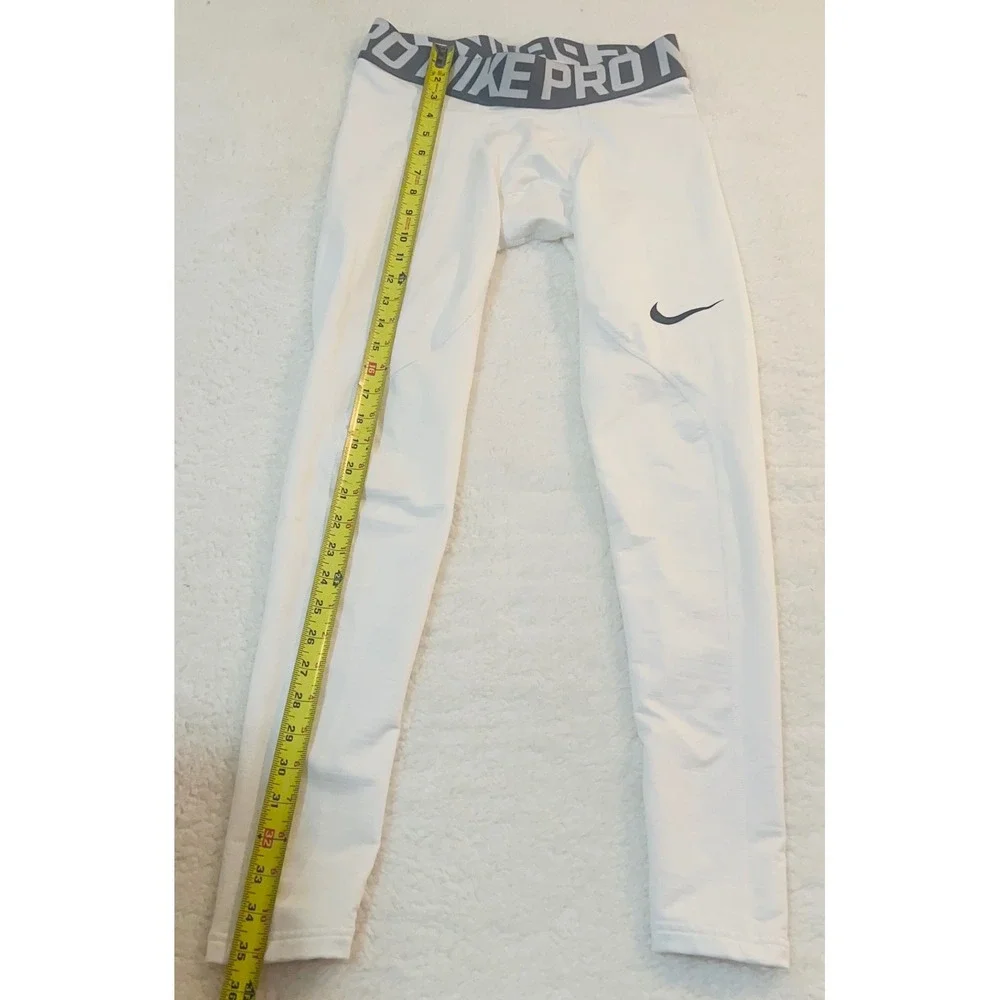 Nike Pro Mens Dri-FIT Compression Tights White Athletic Leggings Medium